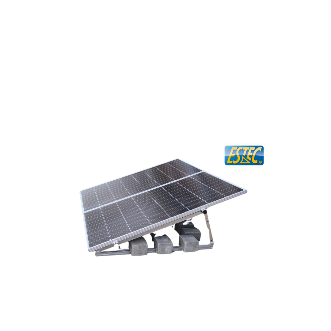 Mini PV Anlage 800 Watt Flachdach 2 Module senkrecht